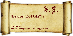 Wanger Zoltán névjegykártya