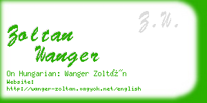 zoltan wanger business card